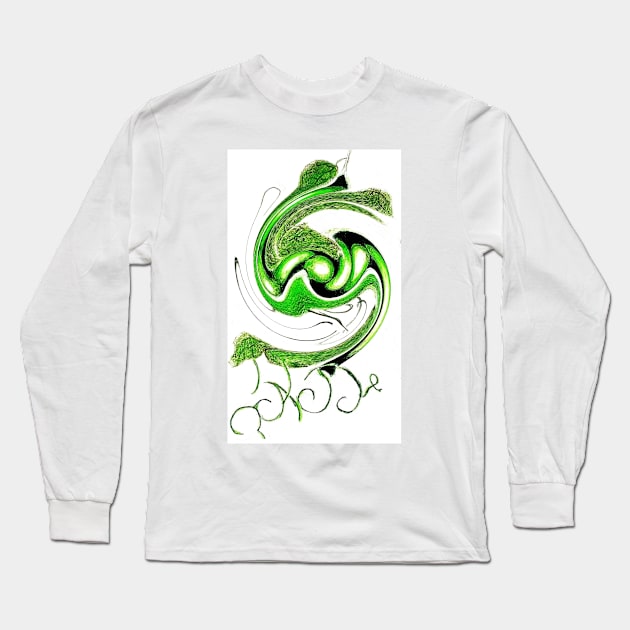 GREEN SWIRL, PEAS Long Sleeve T-Shirt by Art is Sandy